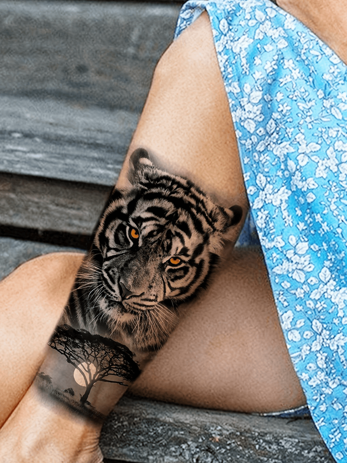 Jungle Tiger waterproof Tattoo Sticker
